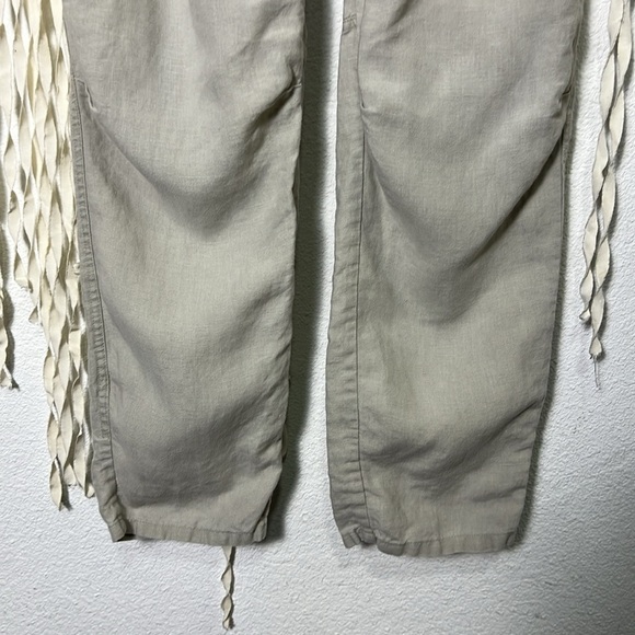 James Perse Tan Linen Soft Drape Pant Pull On with Pockets Size 3/L - Picture 4 of 13